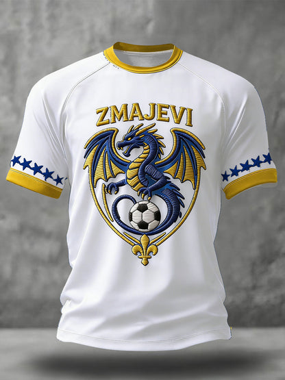 Herrer Bosno ZMAJEVI Fodboldfan Printet T-shirt