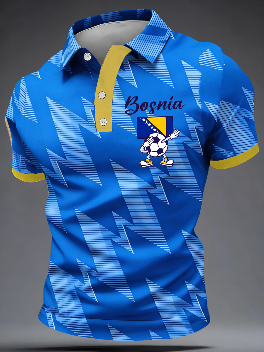 Herrer Bosnien ZMAJEVI Fodboldfan Printet poloshirt