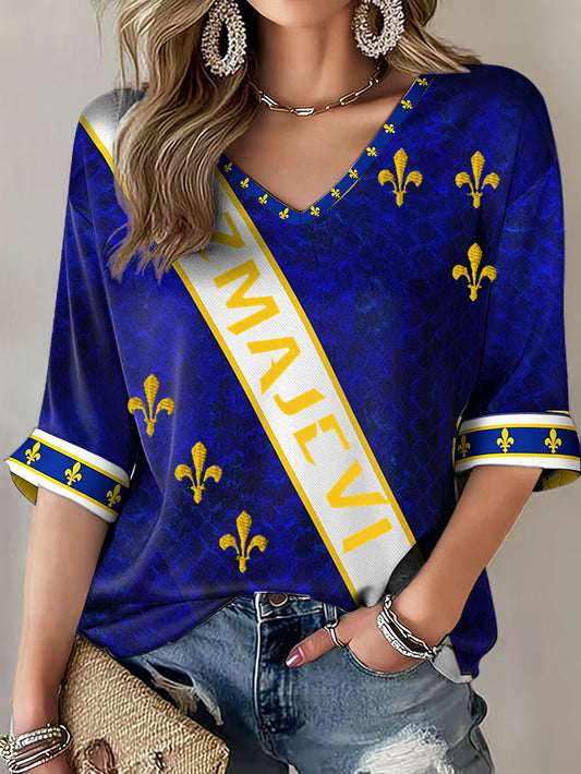 Kvinders Bosnien ZMAJEVI Fodboldfan Printet T-shirt
