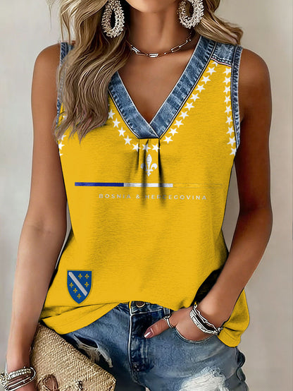 Kvinders Bosnien Fodboldfan ZMAJEVI Print Tanktops
