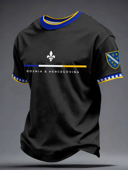 Herrer Bosnien ZMAJEVI Fodboldfan Printet T-shirt