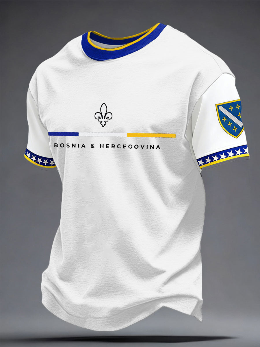 Herrer Bosnien ZMAJEVI Fodboldfan Printet T-shirt