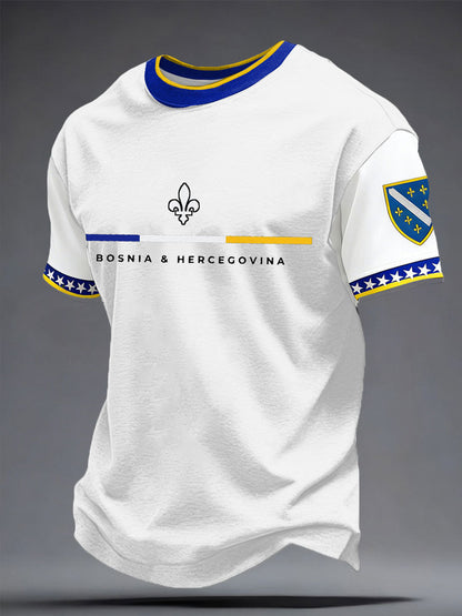 Herrer Bosnien ZMAJEVI Fodboldfan Printet T-shirt