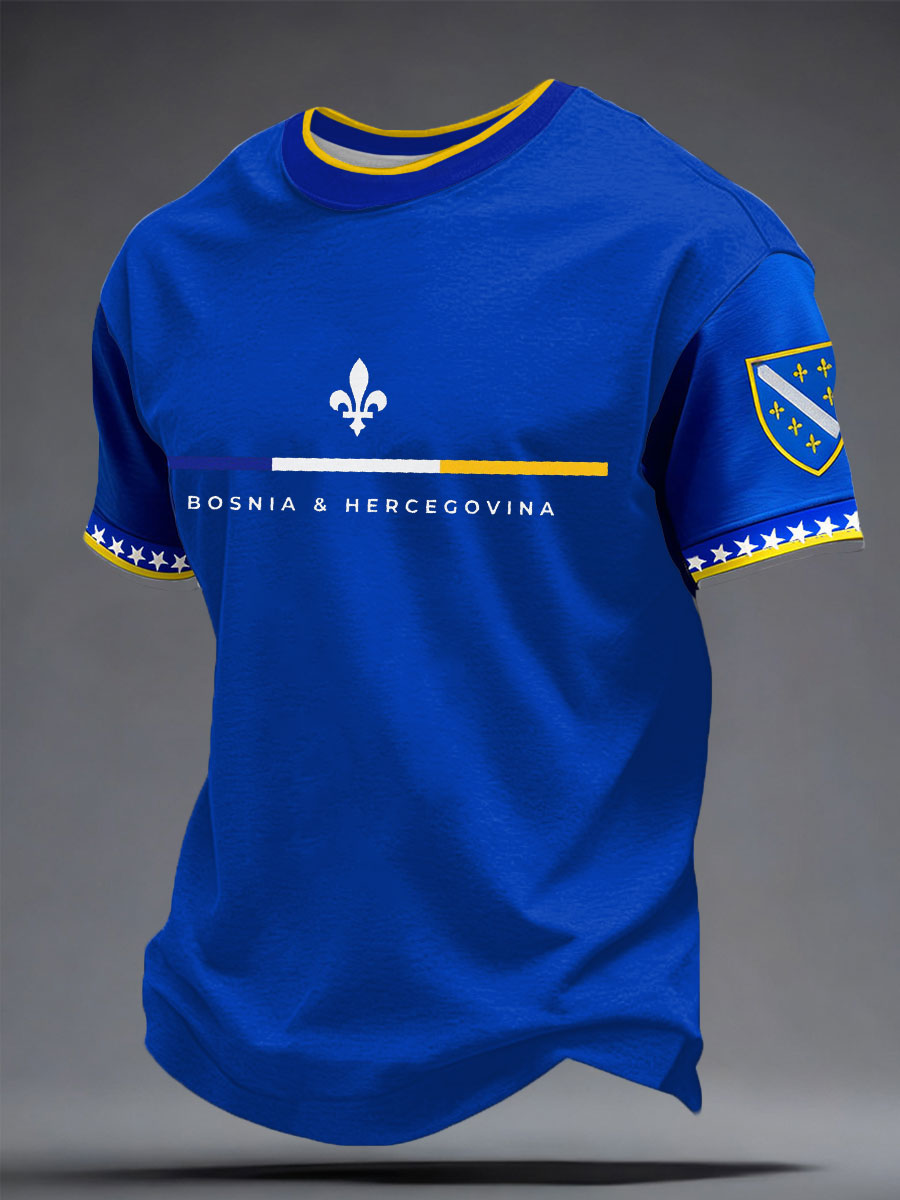 Herrer Bosnien ZMAJEVI Fodboldfan Printet T-shirt
