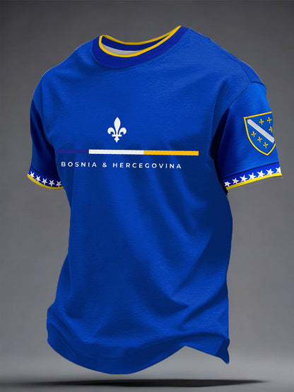 Herrer Bosnien ZMAJEVI Fodboldfan Printet T-shirt