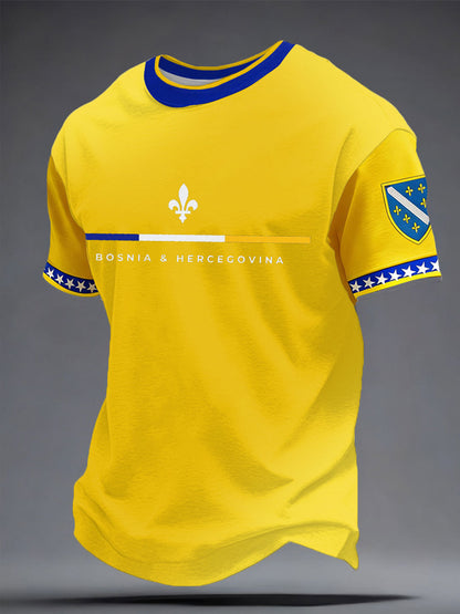 Herrer Bosnien ZMAJEVI Fodboldfan Printet T-shirt