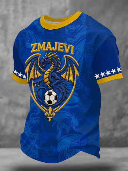 Herrer Bosnien ZMAJEVI Fodboldfan Printet T-shirt