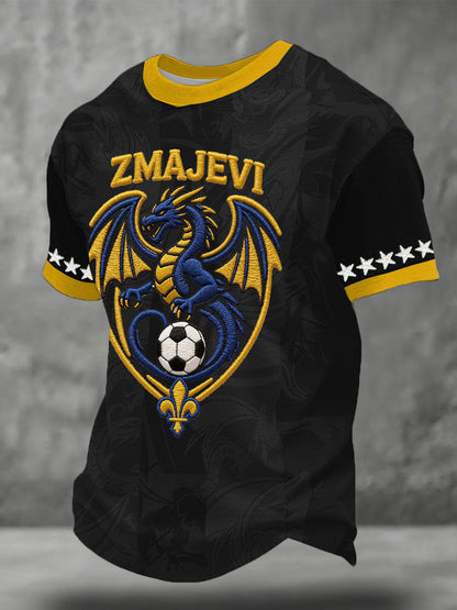 Herrer Bosnien ZMAJEVI Fodboldfan Printet T-shirt