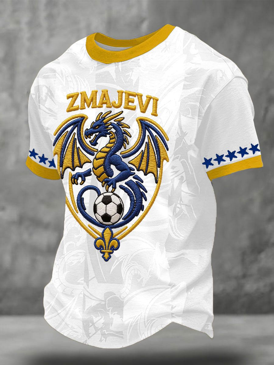 Herrer Bosnien ZMAJEVI Fodboldfan Printet T-shirt