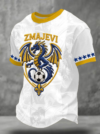 Herrer Bosnien ZMAJEVI Fodboldfan Printet T-shirt