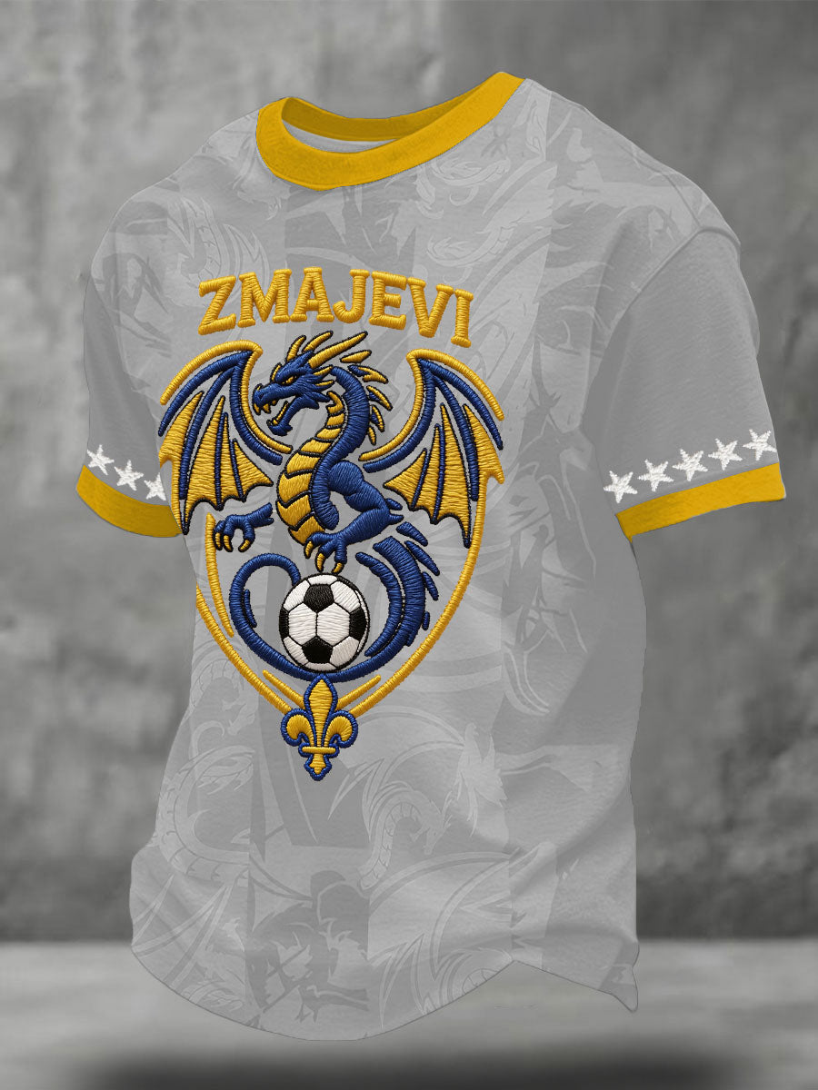 Herrer Bosnien ZMAJEVI Fodboldfan Printet T-shirt