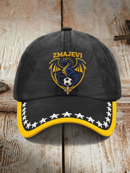 Unisex Bosnien ZMAJEVI Fodboldfan Print Hat