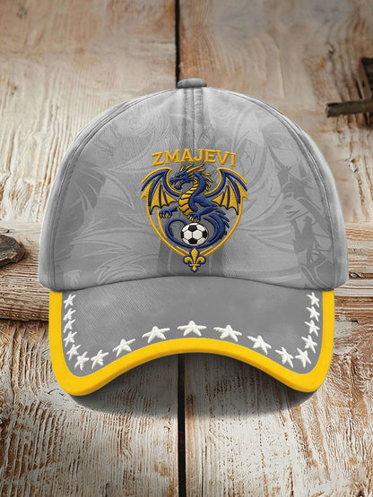 Unisex Bosnien ZMAJEVI Fodboldfan Print Hat