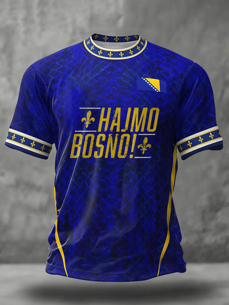 Herrer Bosno ZMAJEVI Fodboldfan Printet T-shirt