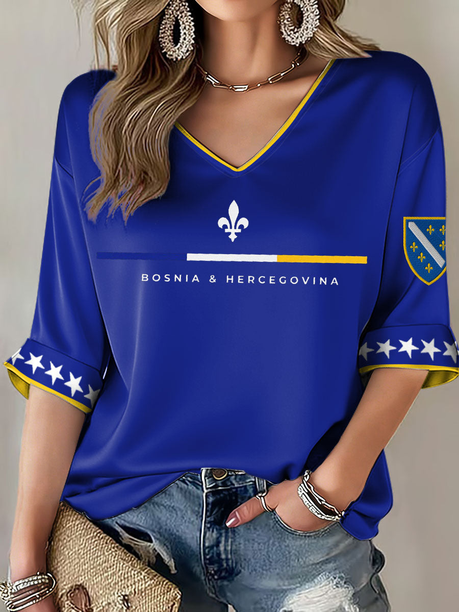 Kvinders Bosnien ZMAJEVI Fodboldfan Printet T-shirt