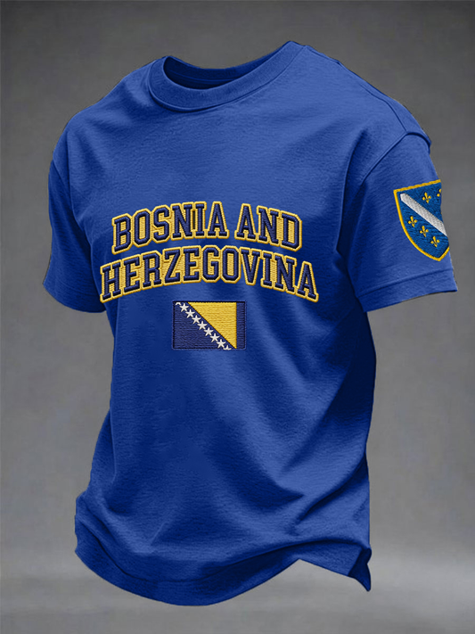 Mænds Bosnien ZMAJEVI Fodbold Lover Printed imitation bomuld kortærmet T-shirt