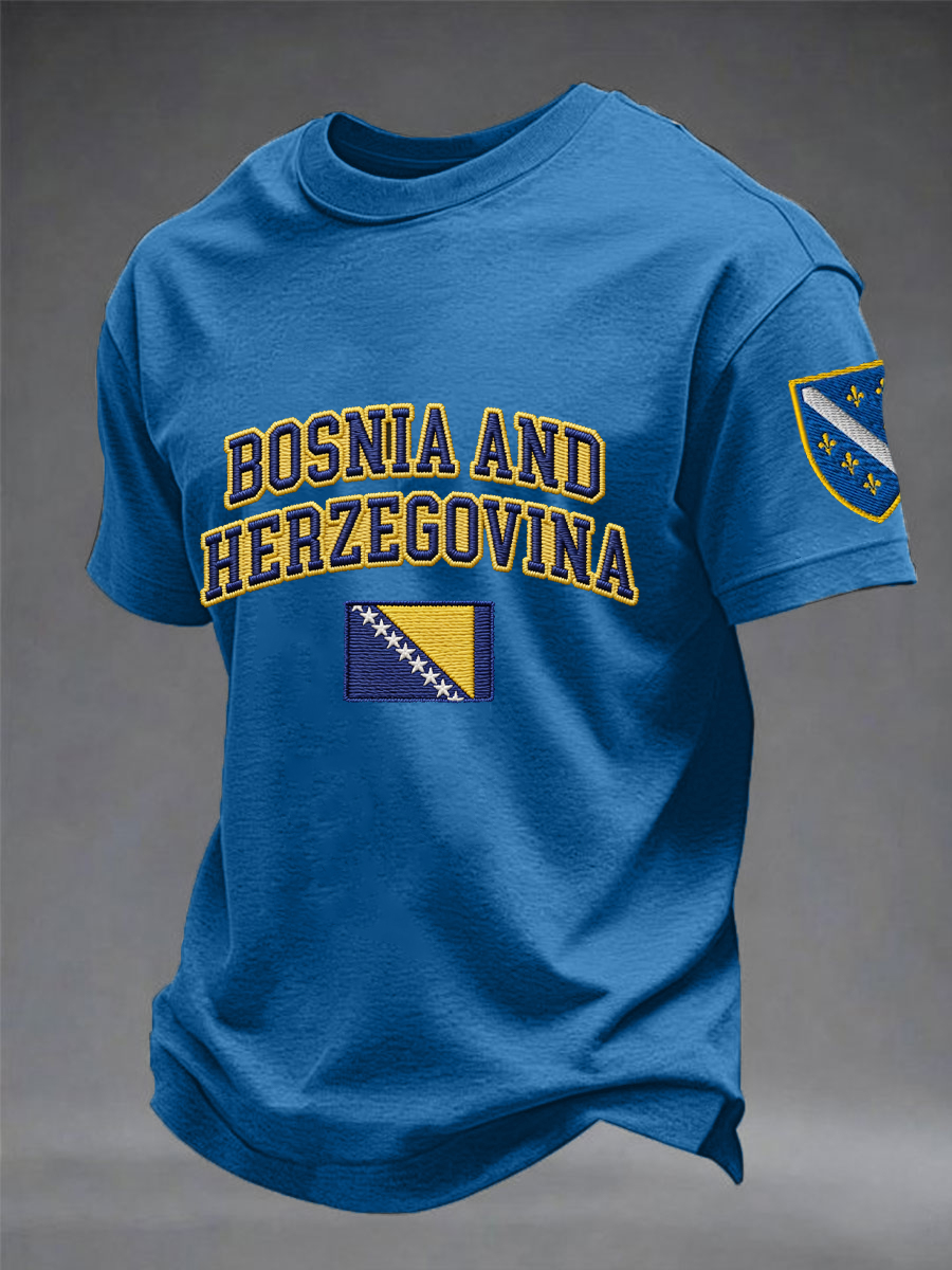 Mænds Bosnien ZMAJEVI Fodbold Lover Printed imitation bomuld kortærmet T-shirt