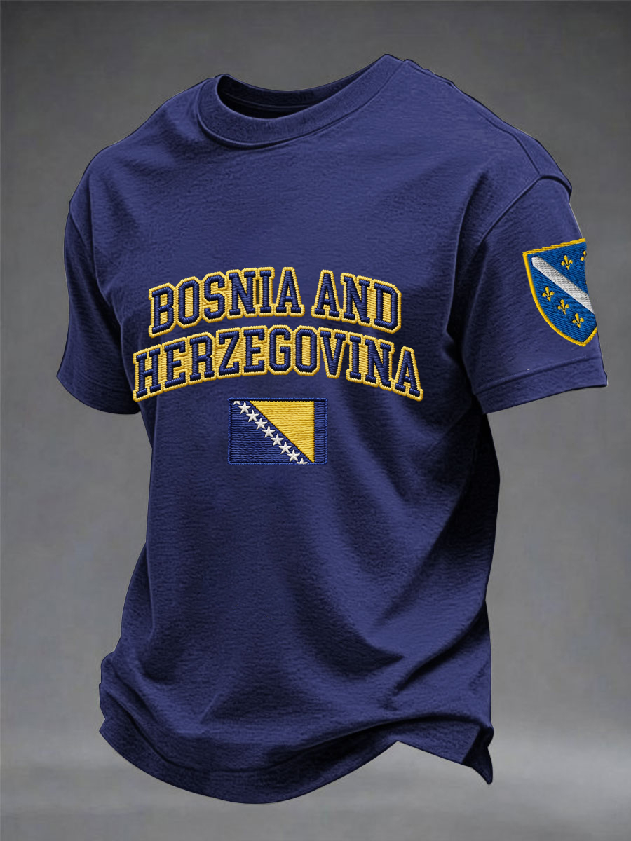 Mænds Bosnien ZMAJEVI Fodbold Lover Printed imitation bomuld kortærmet T-shirt