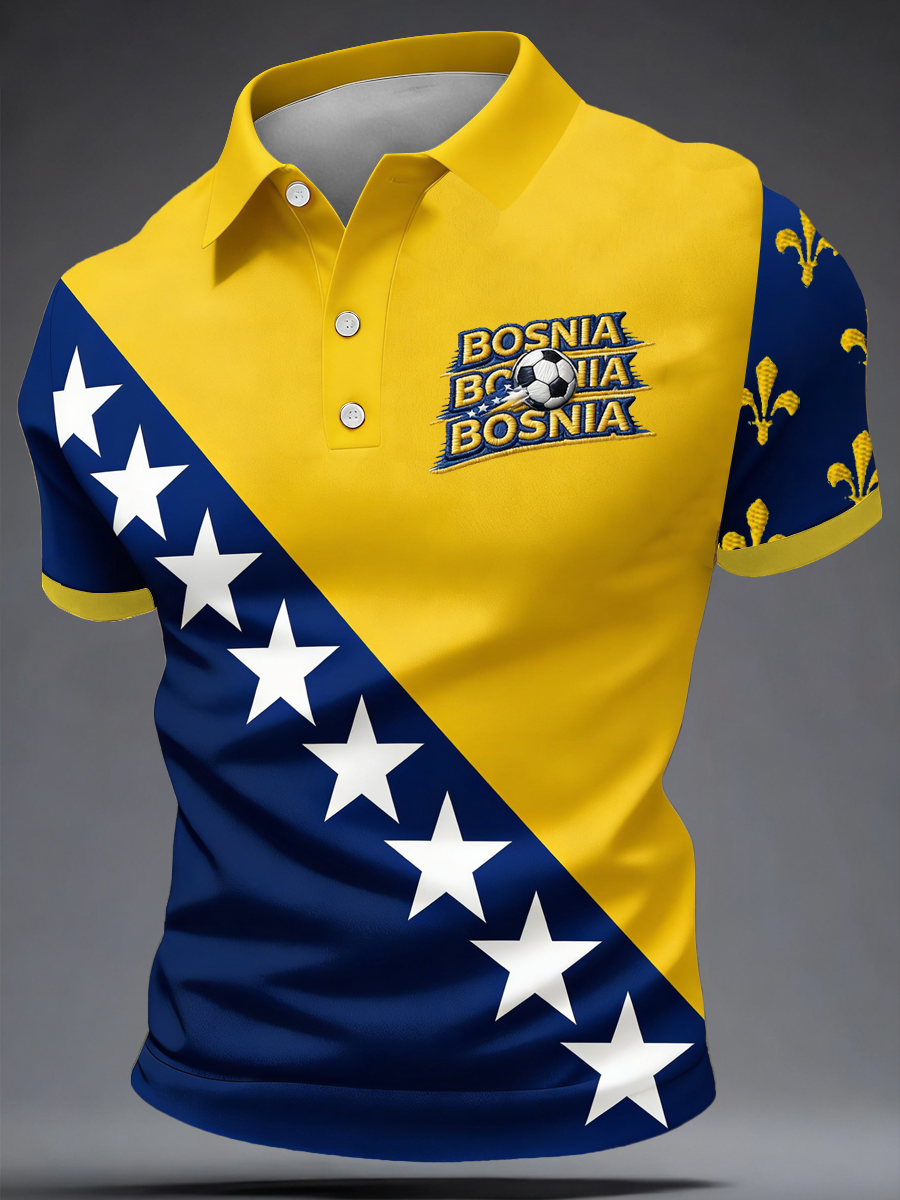 Herrer Bosnien ZMAJEVI Fodboldfan Printet poloshirt