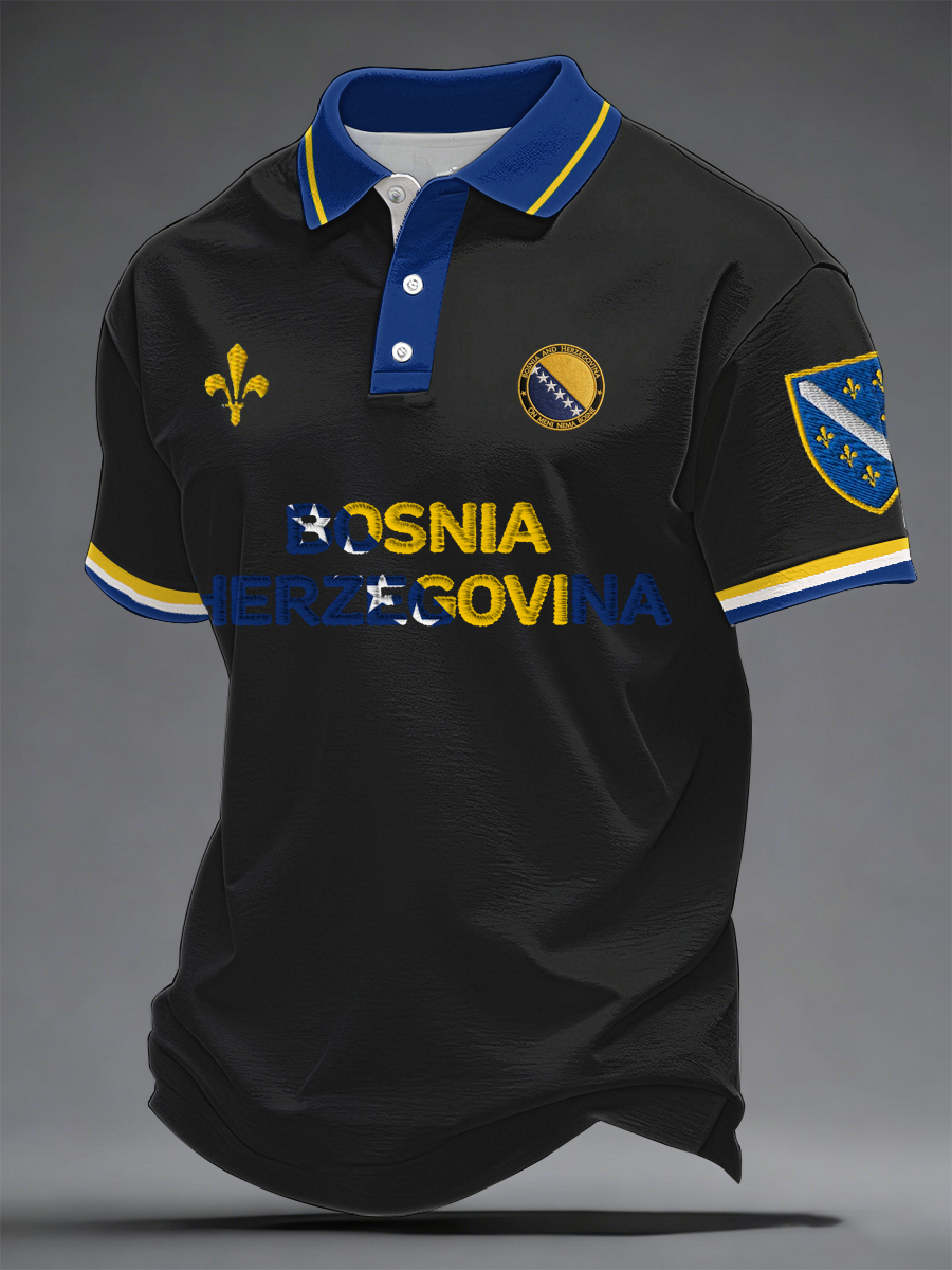 Herrer Bosnien ZMAJEVI Fodboldfan Printet poloshirt
