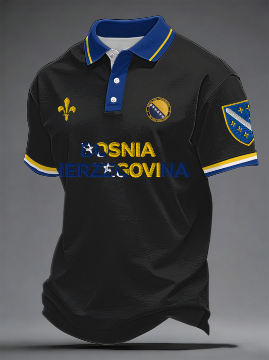 Herrer Bosnien ZMAJEVI Fodboldfan Printet poloshirt