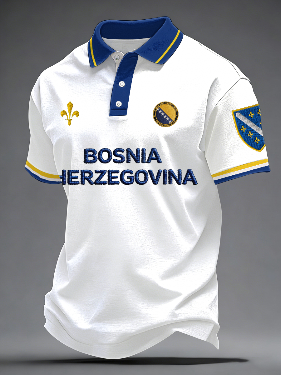 Herrer Bosnien ZMAJEVI Fodboldfan Printet poloshirt