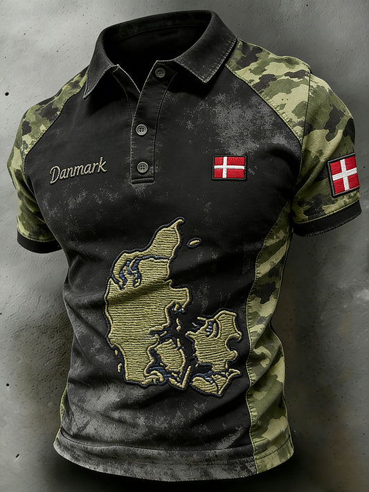 Mænds bekymrede camouflage Print Polo skjorte
