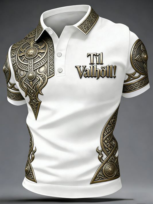 Herretrøje i vikingestil med Valhalla-print, afslappet stil