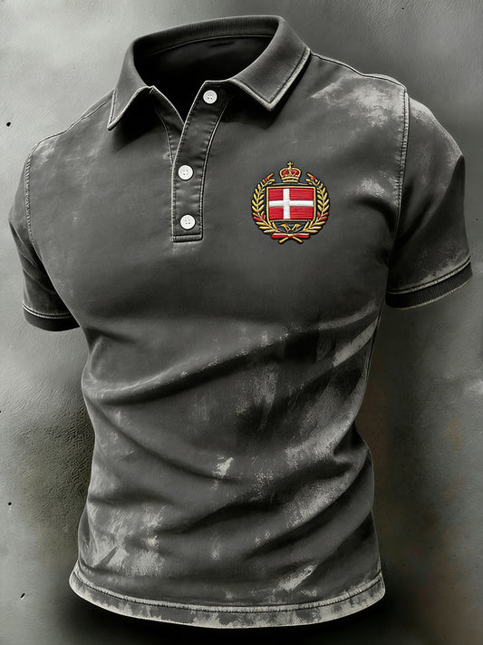 Mænds nødstedt print Polo skjorte