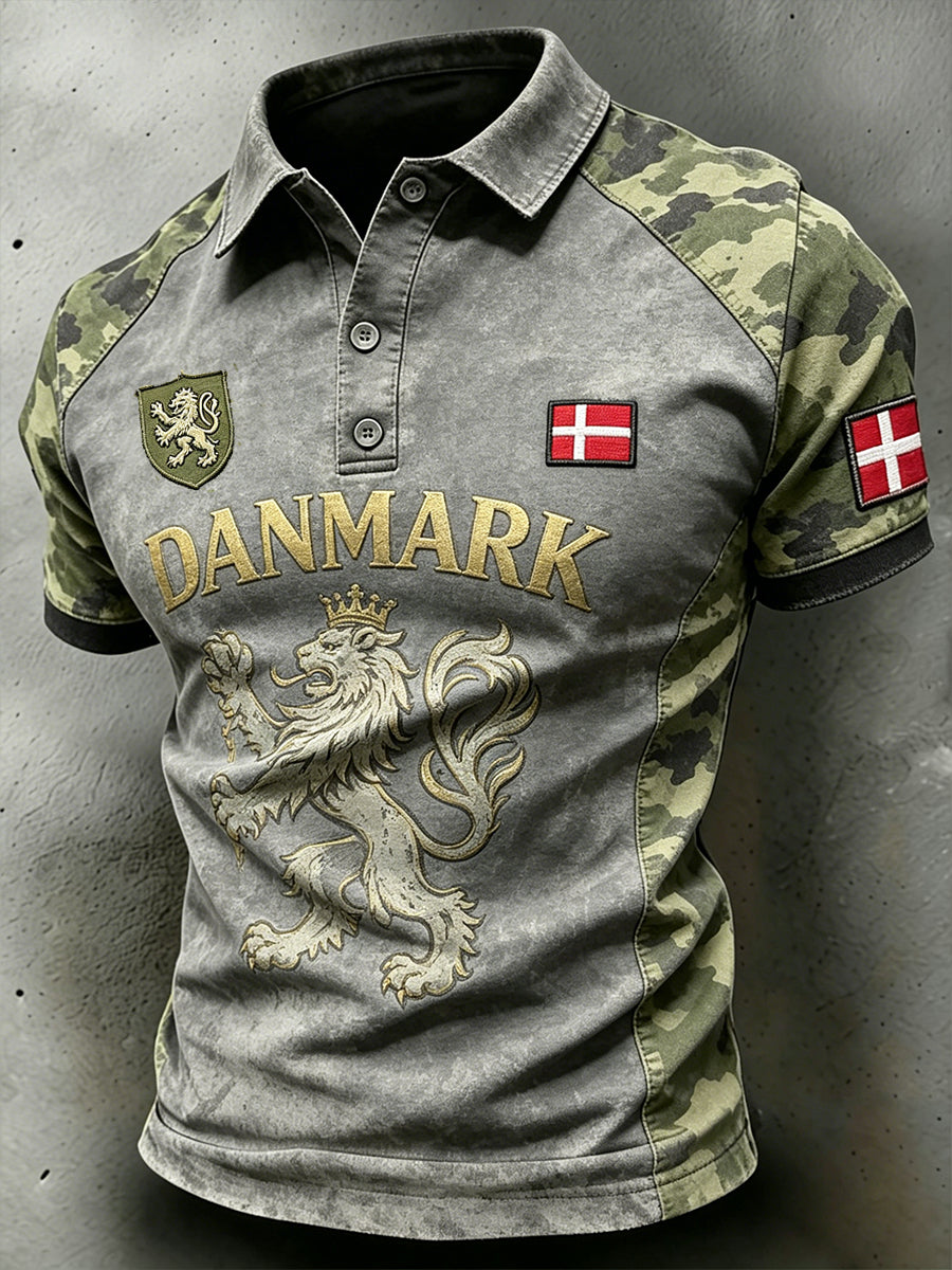 Mænds bekymrede camouflage Print Polo skjorte