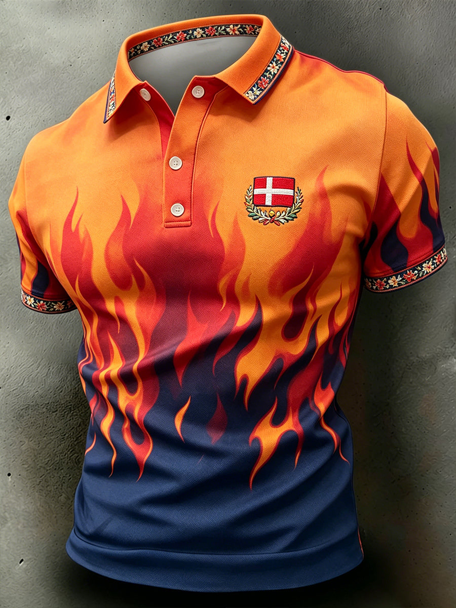 Mænds midsommer blomster Print Polo skjorte