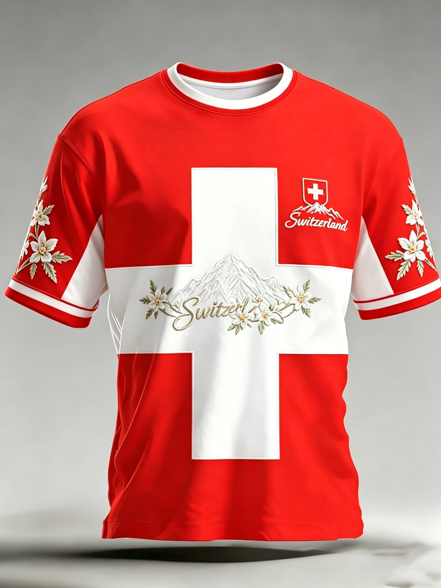 Mænds alpebillede kunsttryk t-shirt med korte ærmer