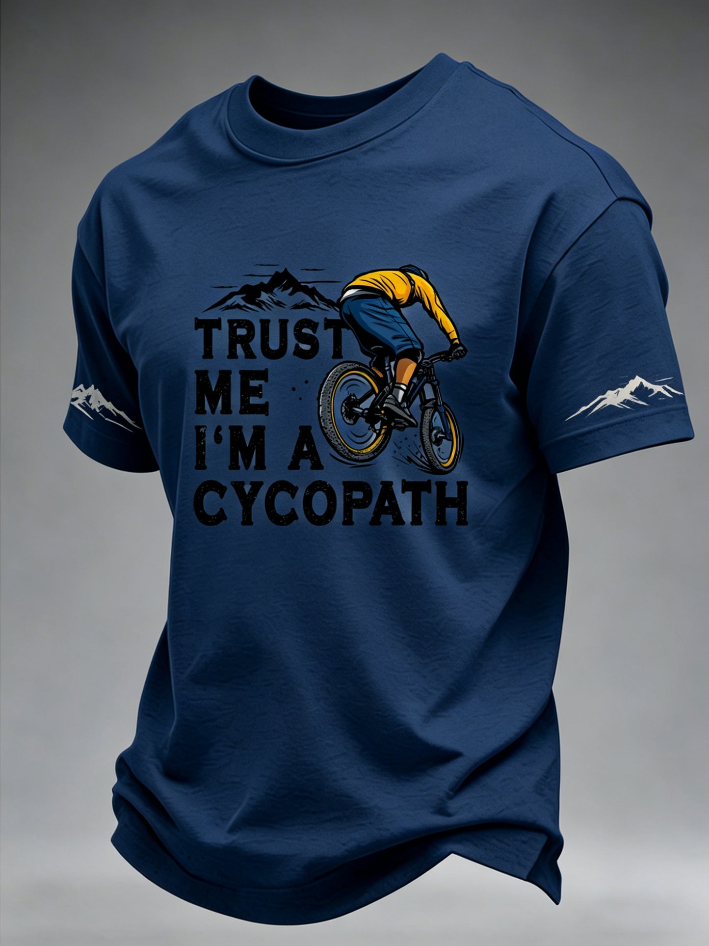 Mænds cykelentusiast kunst T-shirt