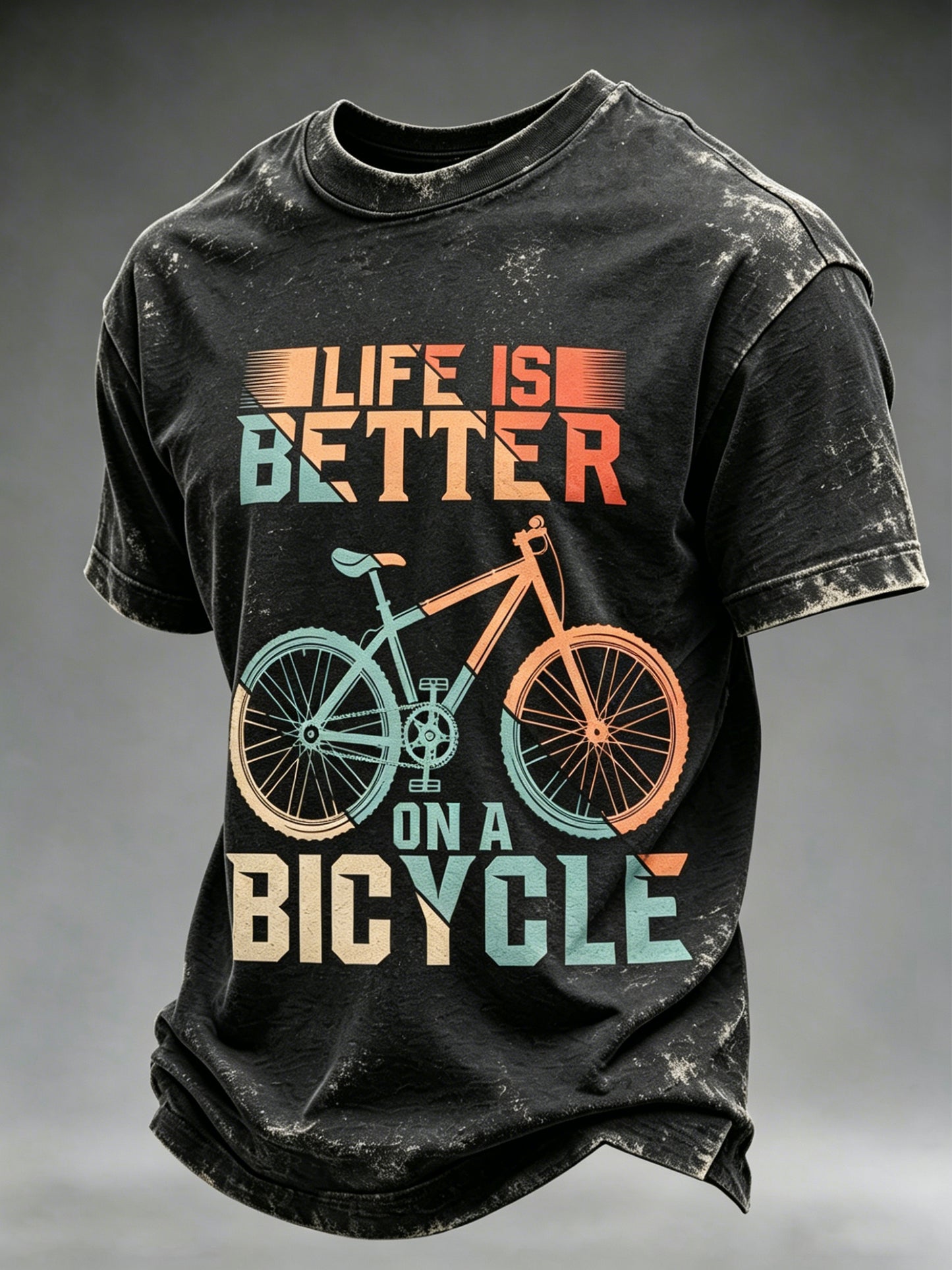 Mænds cykelentusiast kunst T-shirt