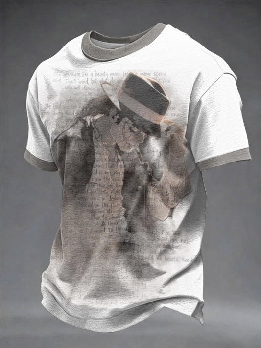 Mænds popmusik-karakter printet t-shirt