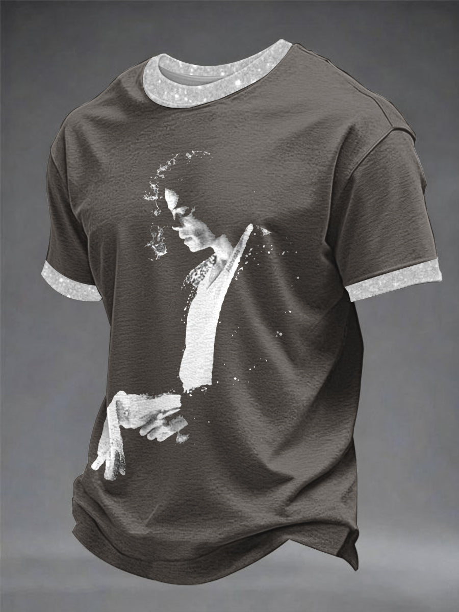 Mænds popmusik-karakter printet t-shirt