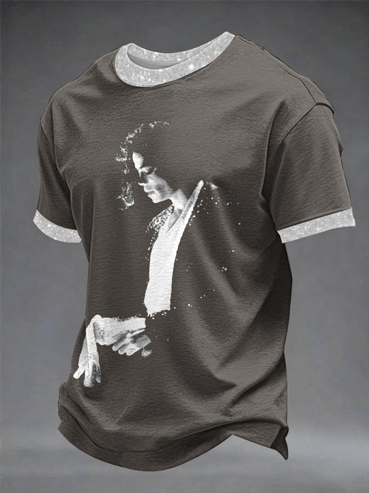 Mænds popmusik-karakter printet t-shirt