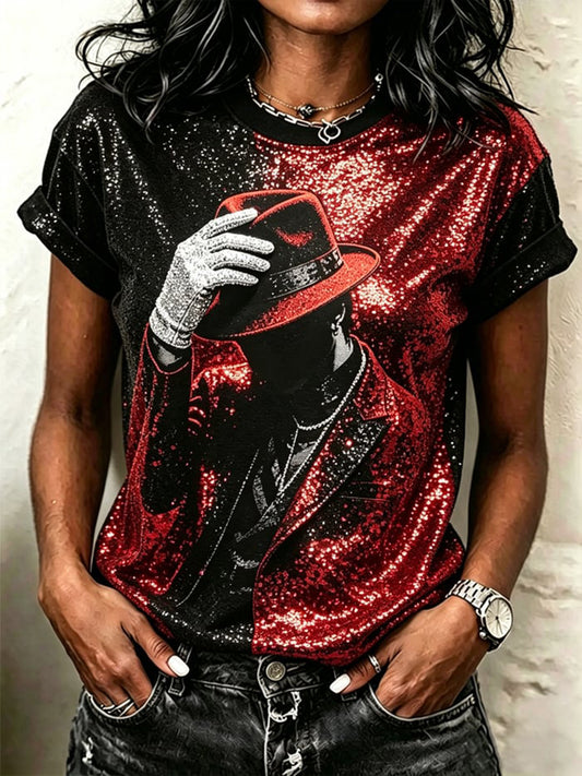 Kvinders Pop Muisc Inspireret T-shirt