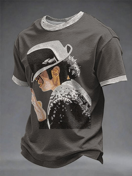 Mænds Pop Music Character Printed T-shirt