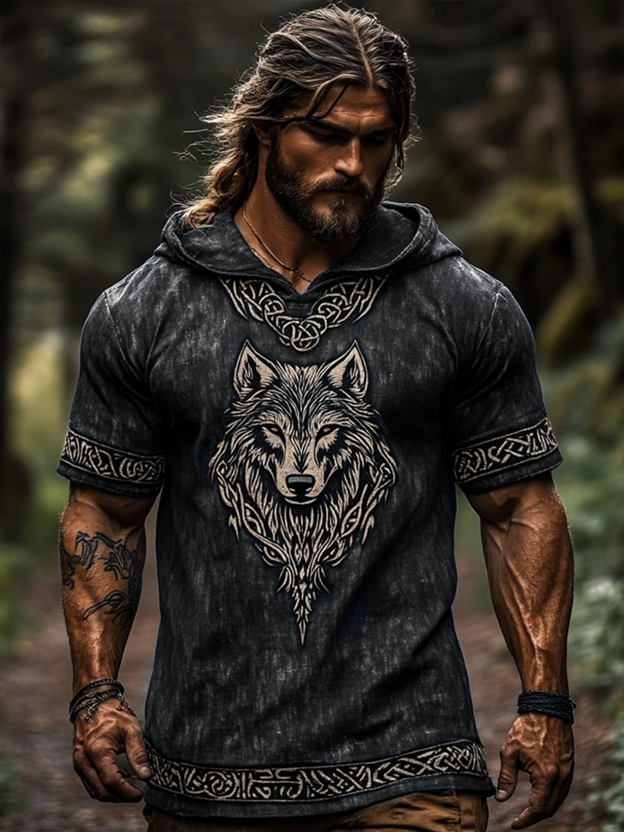 Mænds Vikinge hætte T-shirt