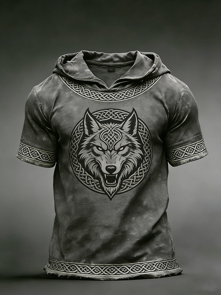 Herrernes vikingehættetrøje-T-shirt