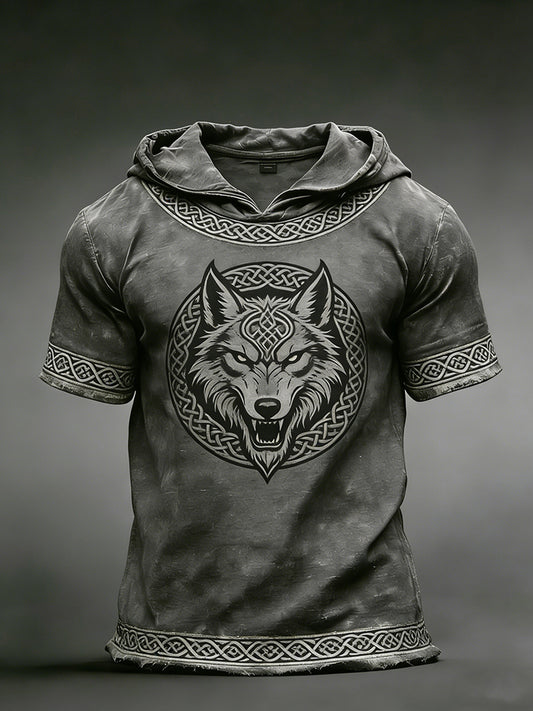 Herrernes vikingehættetrøje-T-shirt
