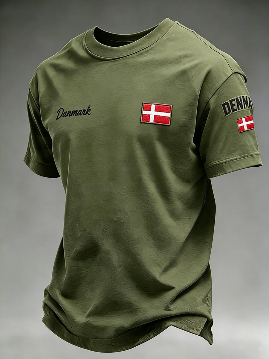 Mænds Casual Short-ærme T-shirt med vintage angst trykt