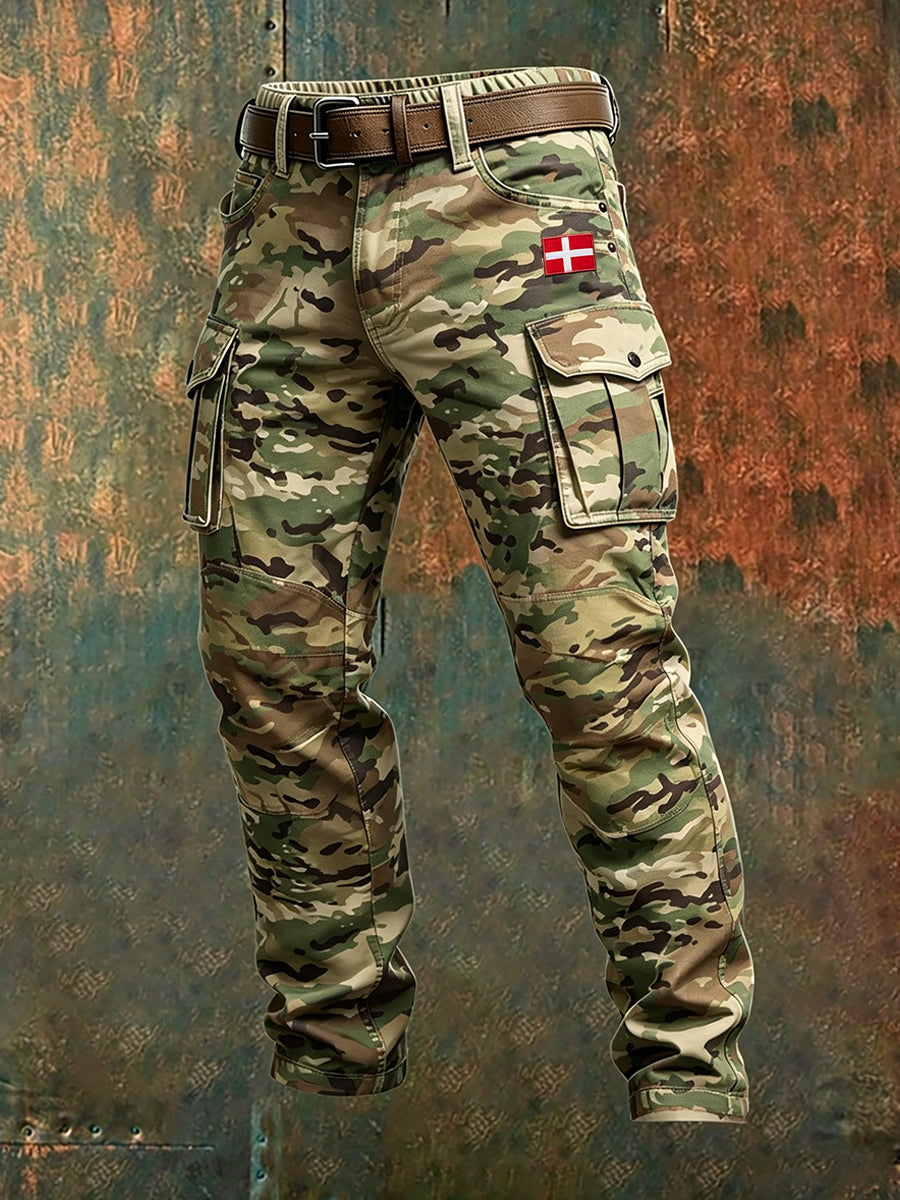 Mænds Casual Cargo Pants med camouflage Print