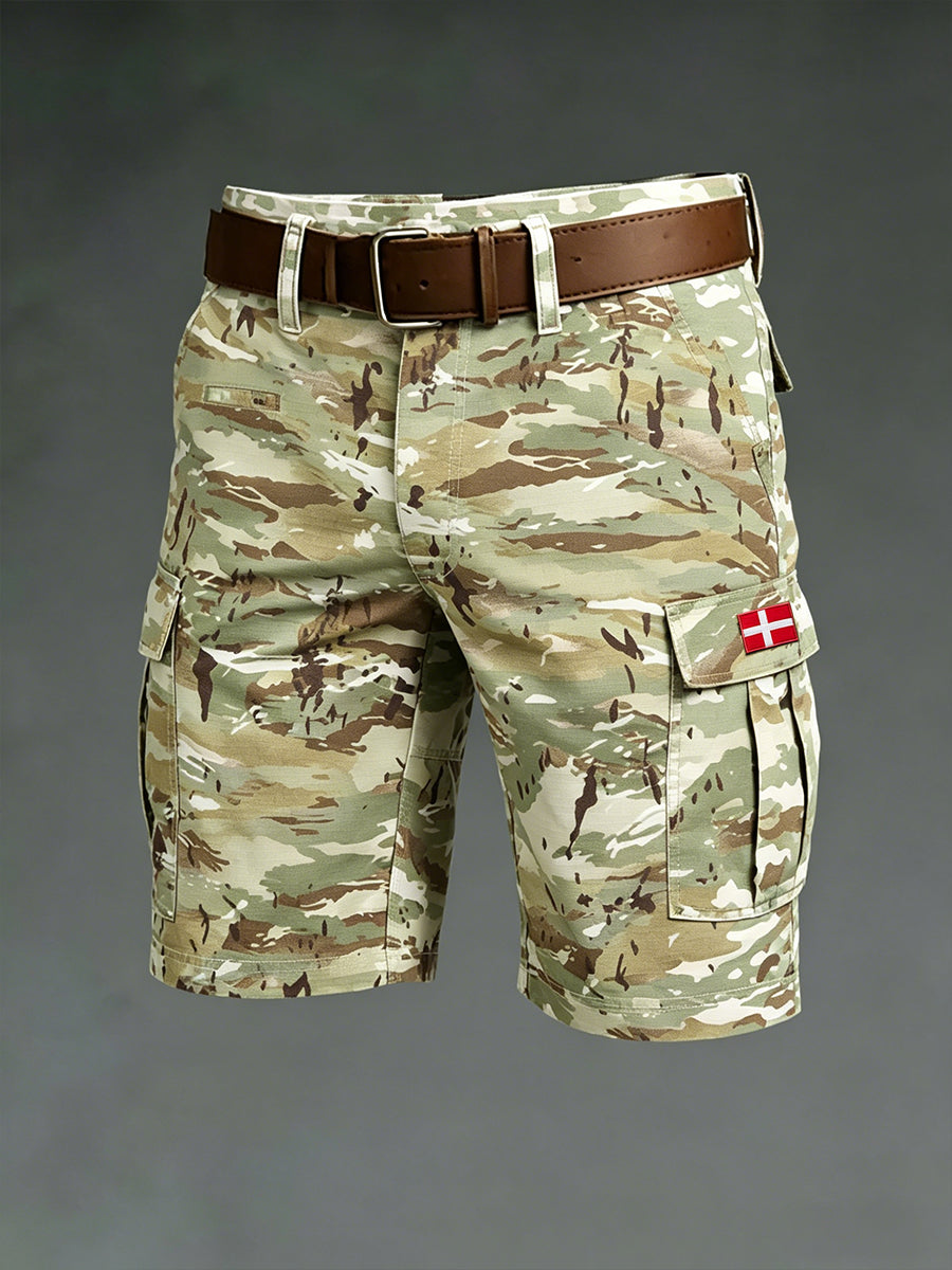 Mænds Casual Cargo Shorts med camouflage Print