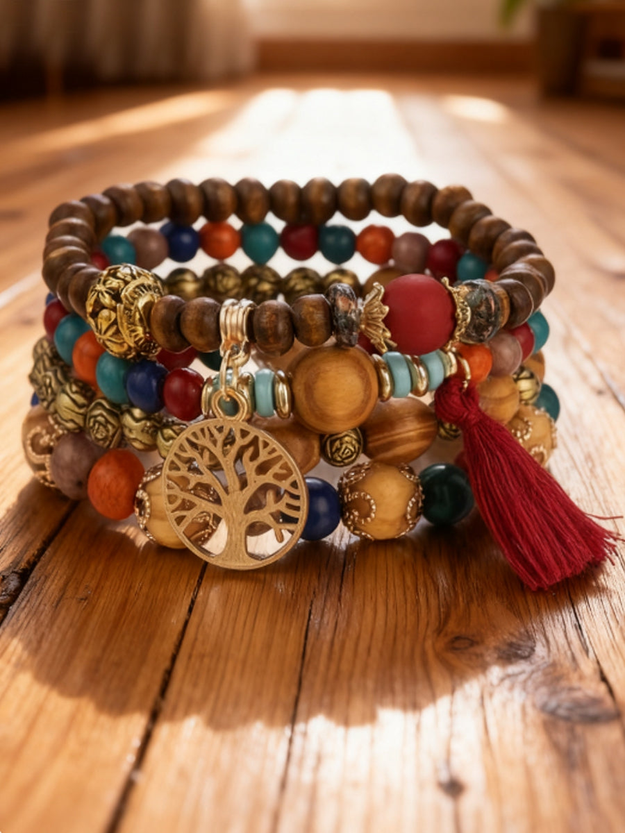 Kvinders Viking træ af livet Bohemian Multi-Layer Bead Armbånd