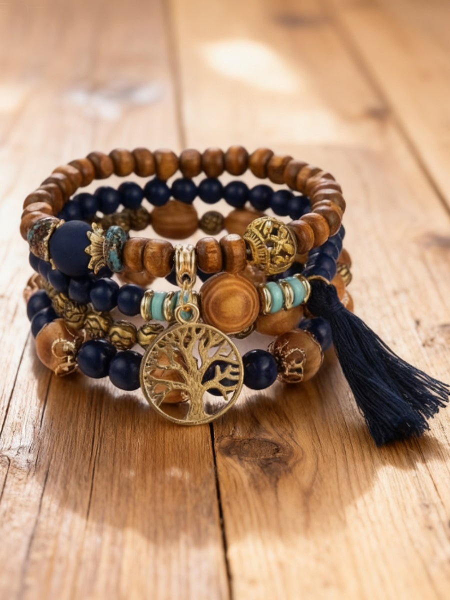 Kvinders Viking træ af livet Bohemian Multi-Layer Bead Armbånd