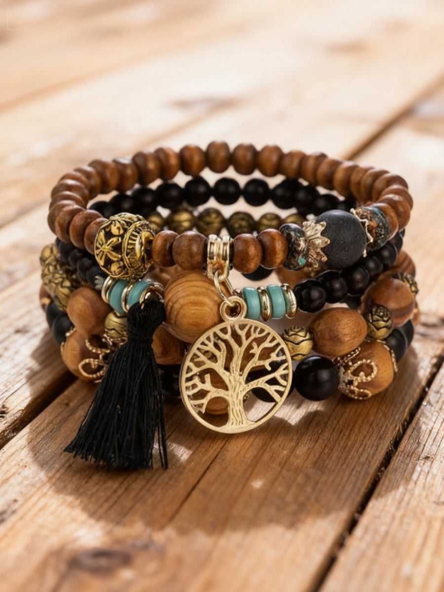Kvinders Viking træ af livet Bohemian Multi-Layer Bead Armbånd