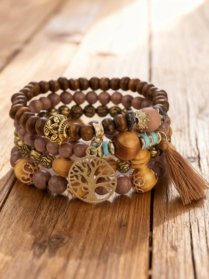 Kvinders Viking træ af livet Bohemian Multi-Layer Bead Armbånd