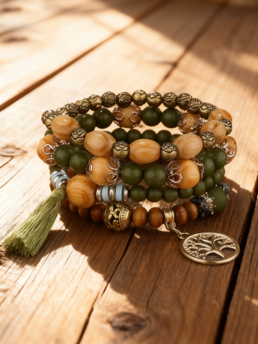 Kvinders Viking træ af livet Bohemian Multi-Layer Bead Armbånd